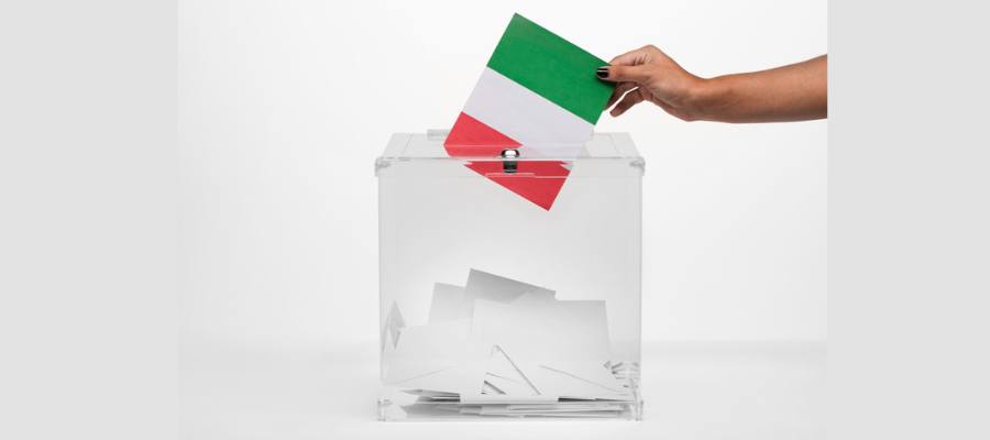 uma caixa de respostas com a bandeira da italia